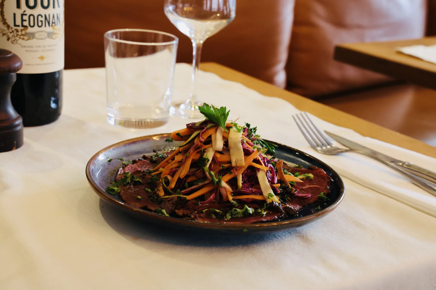 Carpaccio de bœuf, julienne croquante